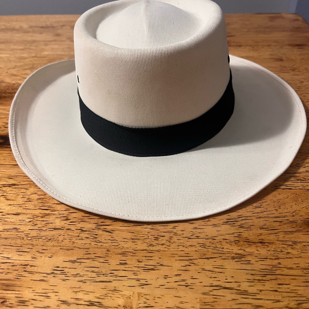Elegant White and Black Women's Hat